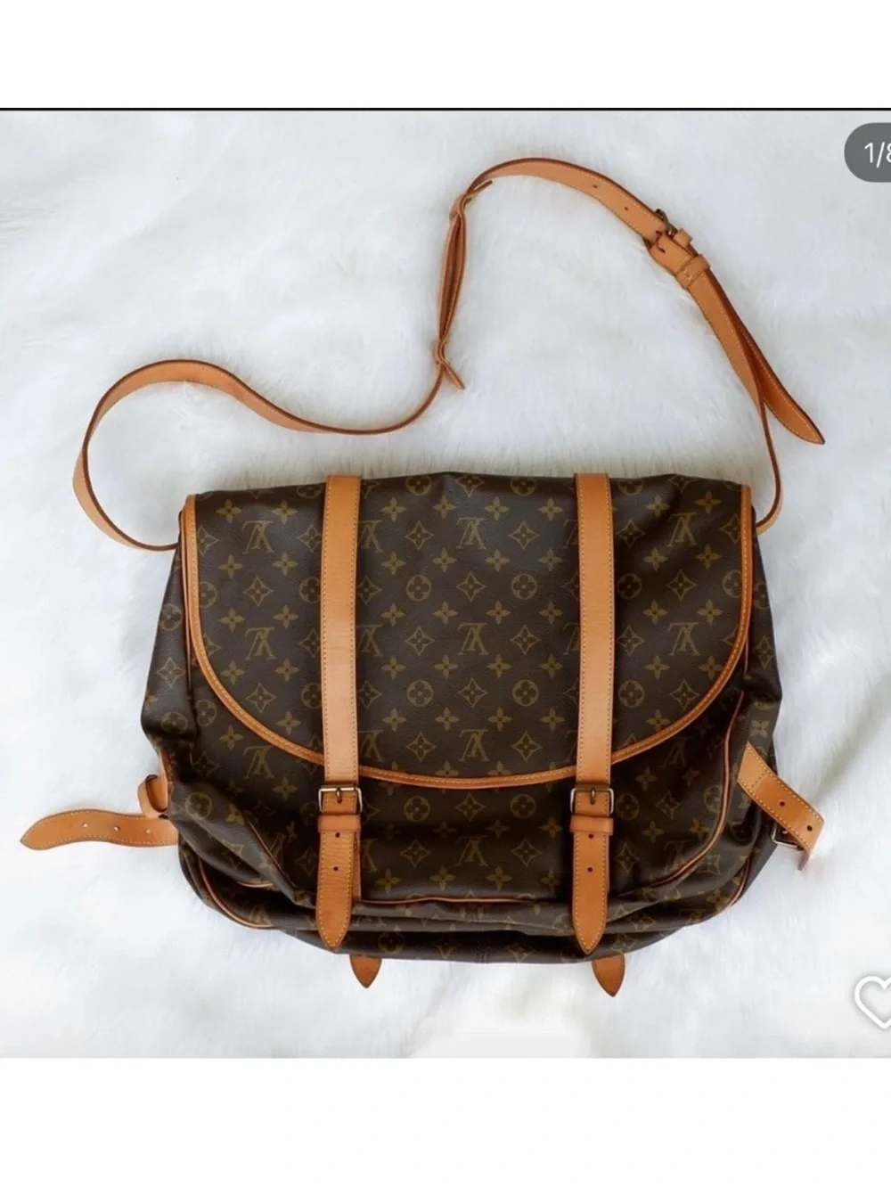 Authentic Louis Vuitton Saumur 43 large messenger crossbody bag